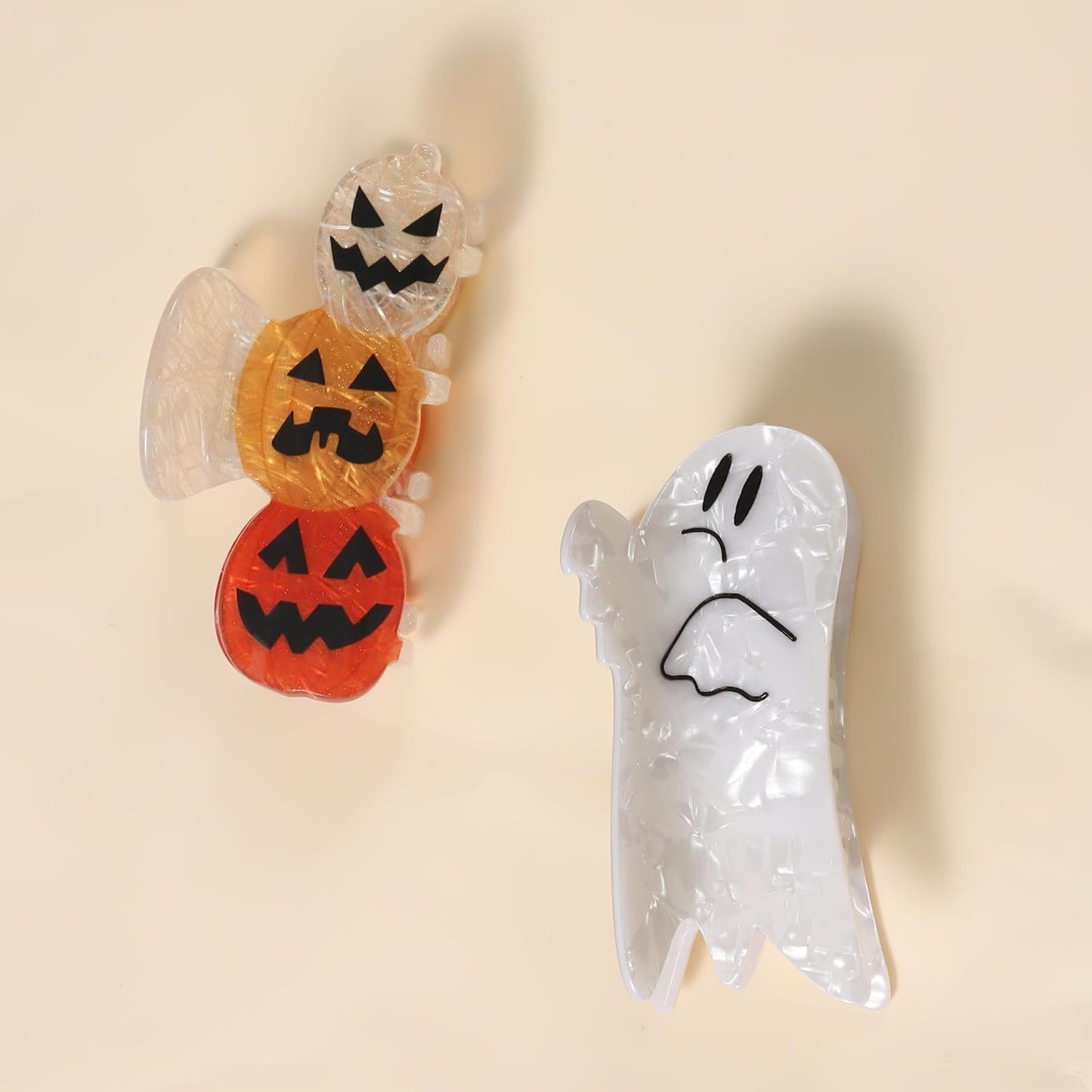 Ghost Hair Clips Halloween Large Claw Clips Hair Accessories for Women Funny White Ghost Hair Clip for Thin Thick Hair Cosplay C