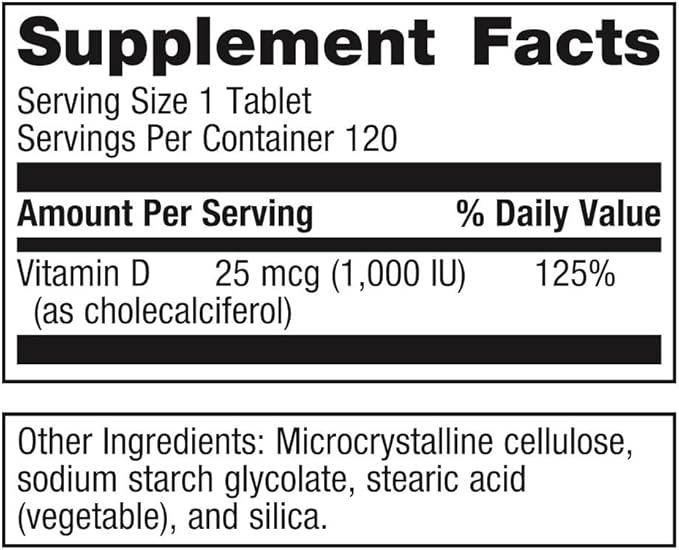 Metagenics Vitamin D3 1000 - Vitamin D Supplement - Bone Density & Immune Support* - Tooth Integrity* - Non-GMO & Gluten Free - 120 Tablets