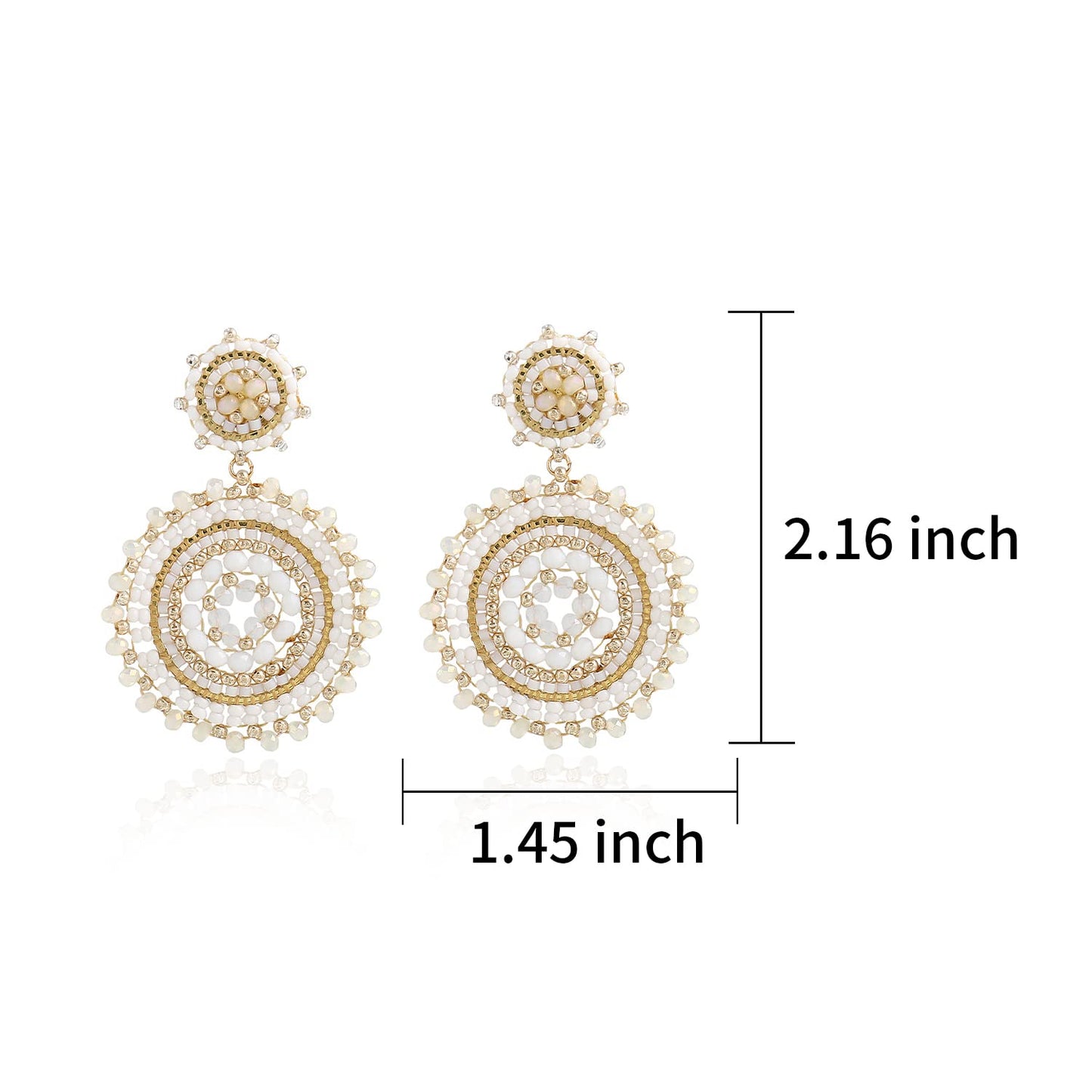 Elegance 11 Designs White Beaded Earrings For Women Boho Statement Western Bead Country Summer Beach Dangle Handmade Earrings Je