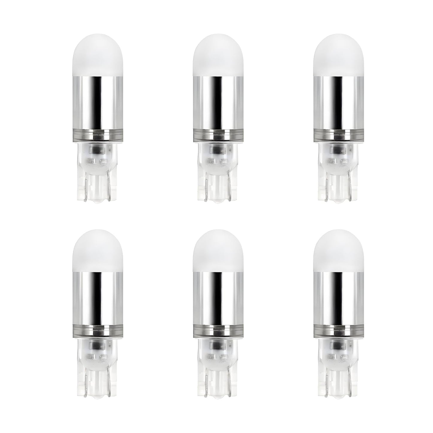 Makergroup LED Light Bulbs, Wedge Base, 12VAC/DC, 1W, Cool White, 6 Count, Plastic