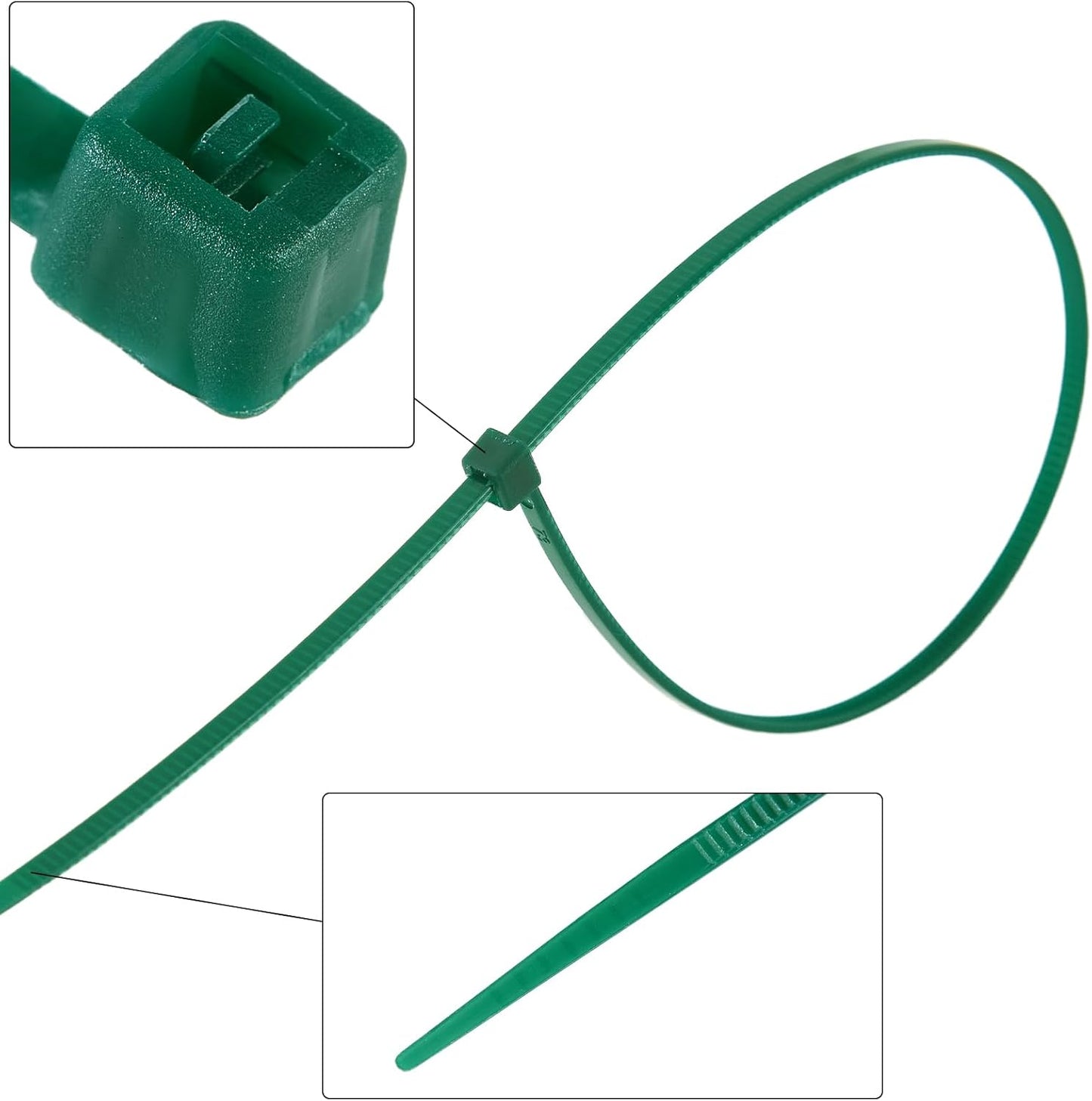 4 inch 3mm Dark Green Nylon Garden Cable Zip Ties Self Locking Cable Ties Twist Ties, Multi-Purpose Cable Tie (200 Pcs) Decoration Tie Wraps for Christmas Tree