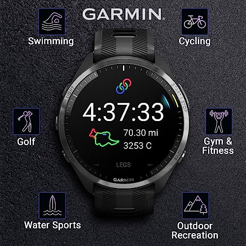 Wearable4U - Garmin Forerunner 965 Premium GPS Running and Triathlon 47mm Smartwatch with AMOLED Touchscreen Display, Carb...