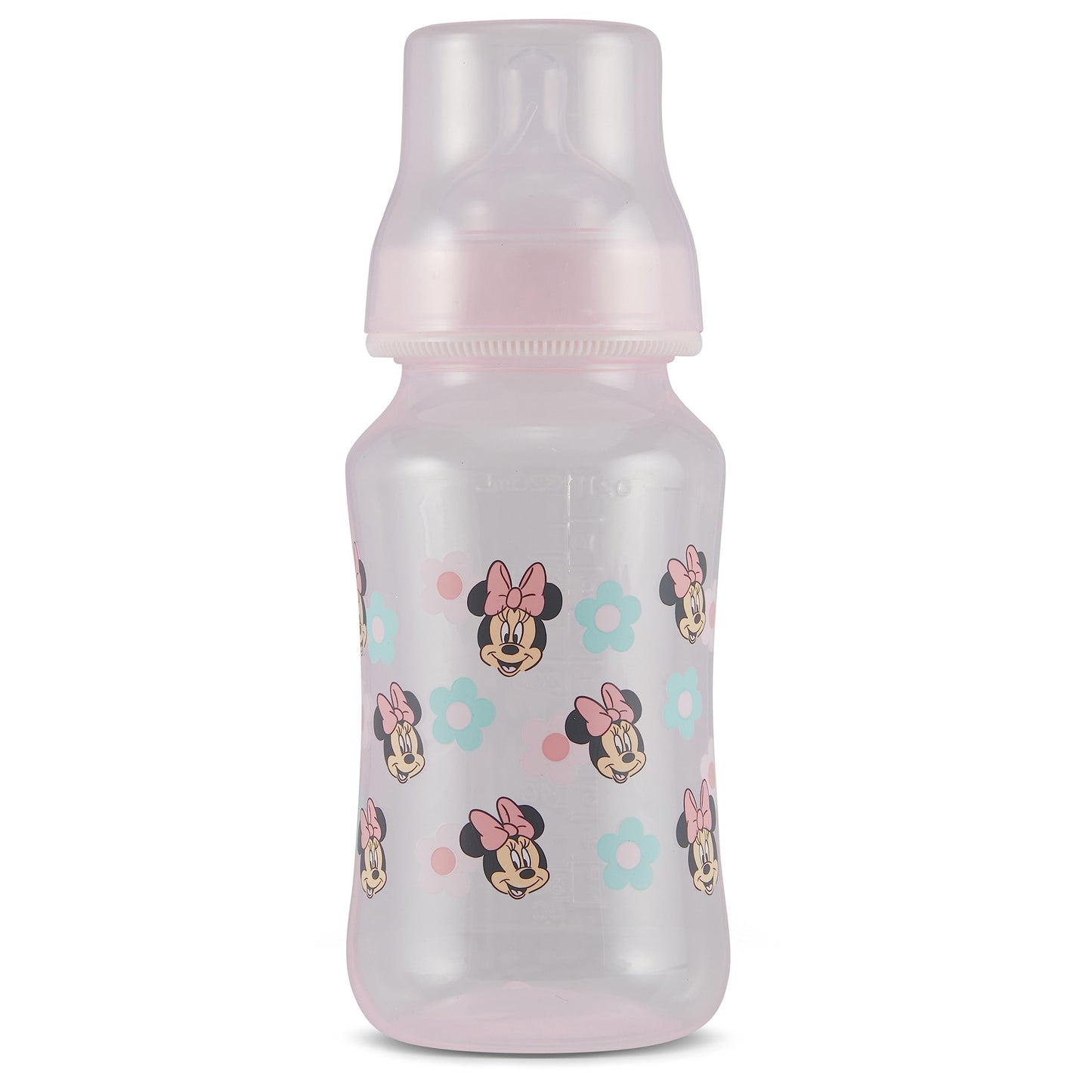 Disney Minnie Mouse Baby Bottles 11 oz for Boys or Girls | 2 Pack of Infant Hourglass Shaped Bottles with Cover for Newborns and All Babies | BPA-Free Plastic Baby Bottle for Baby Shower