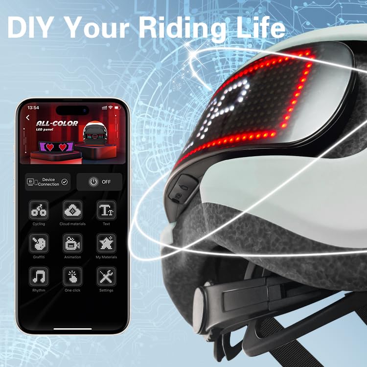 Bike Helmet, Smart App Program Bike Helmet with USB Rechargeable Light, Back Light Mountain for Adult&Men Women, with Turn...