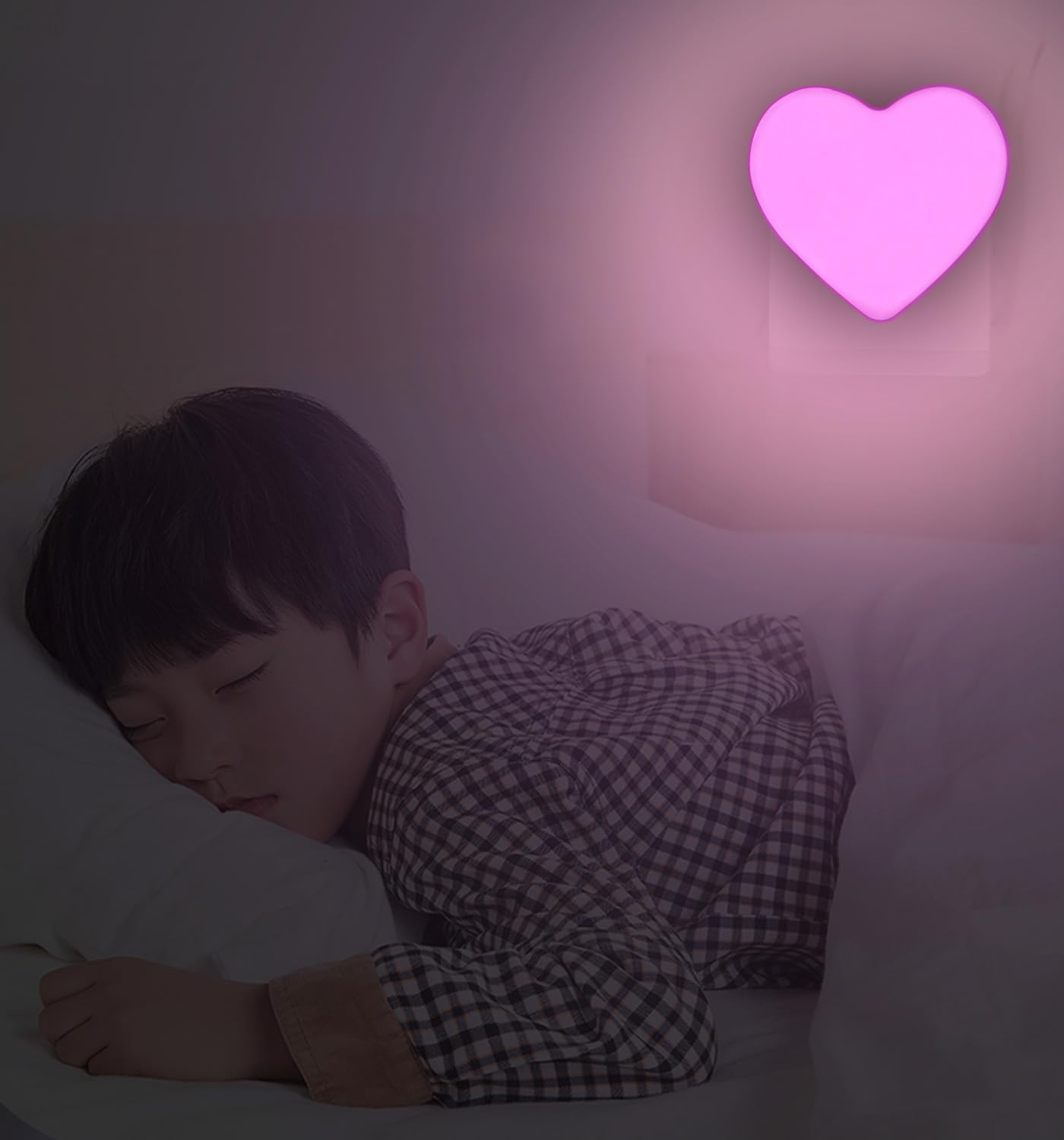 Inzu Led Night Light For Kids, Pink, Auto Dusk To Dawn Sensor, Soft Warm Light, Nursery, Bathroom, Hallway, Model 0001