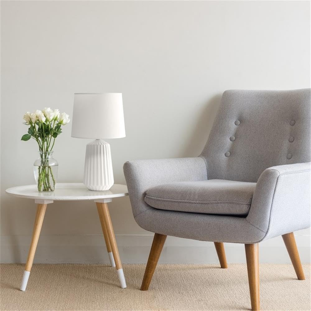 Simple Designs LT1119-OFF Ceramic Bedside Table Lamp, Off White, 9.45inL x 9.45inW x 17.4inH