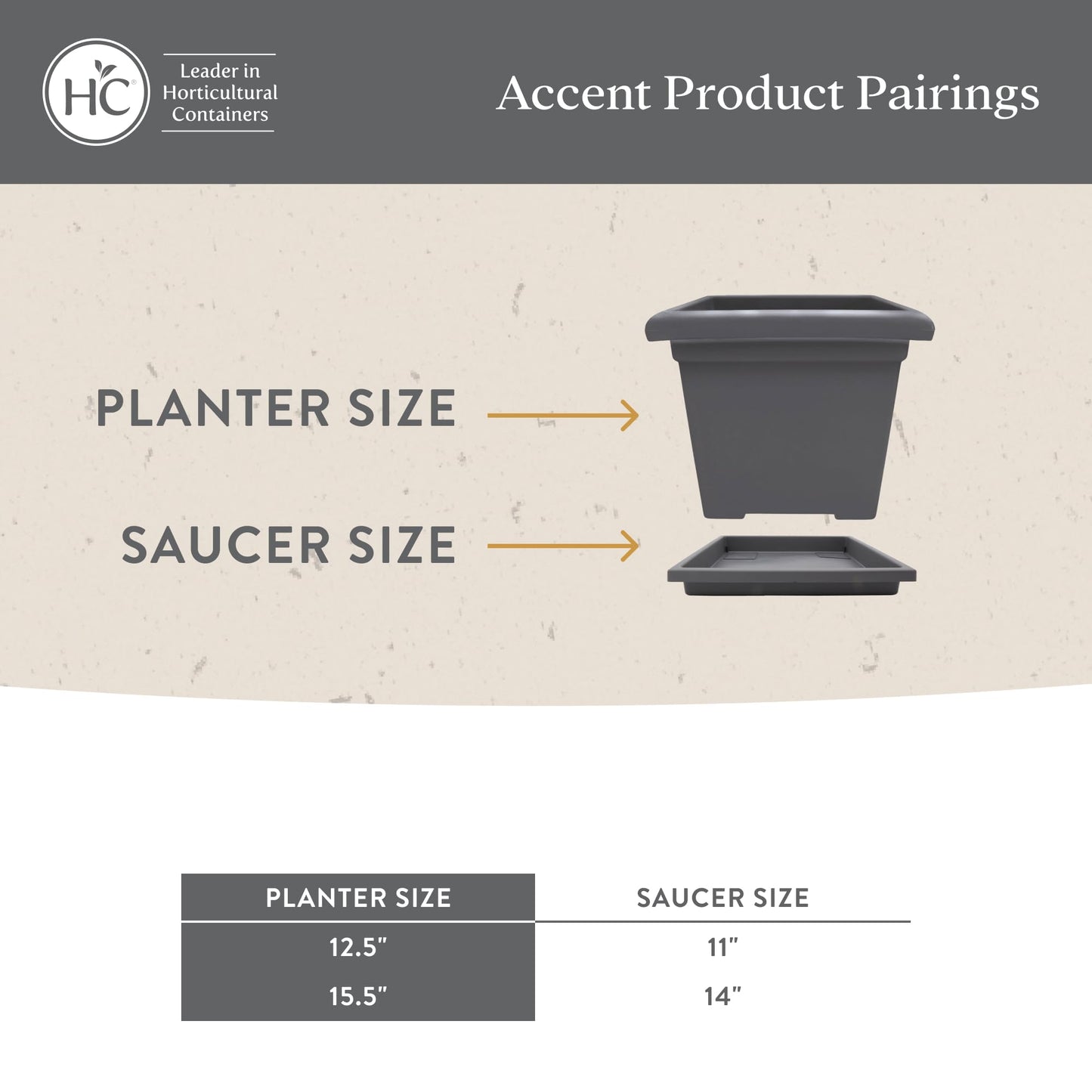 The HC Companies Accent Square Plant Pot w/Drainage - Classic Planters for Outdoor Plants & Indoor Plants - Lightweight & UV-Resistant Square Planter Box (15.5”, Chocolate, Pack of 1)