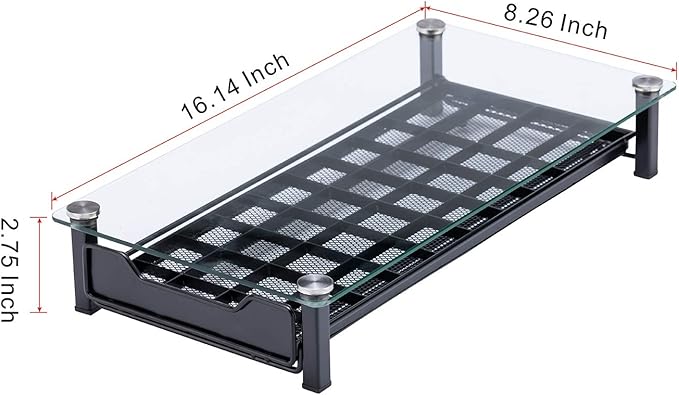 Rice rat Coffee Pod Storage Holder Capsules Originaline Drawer Organizer, Crystal Tempered Glass (40 Pods Capacity)