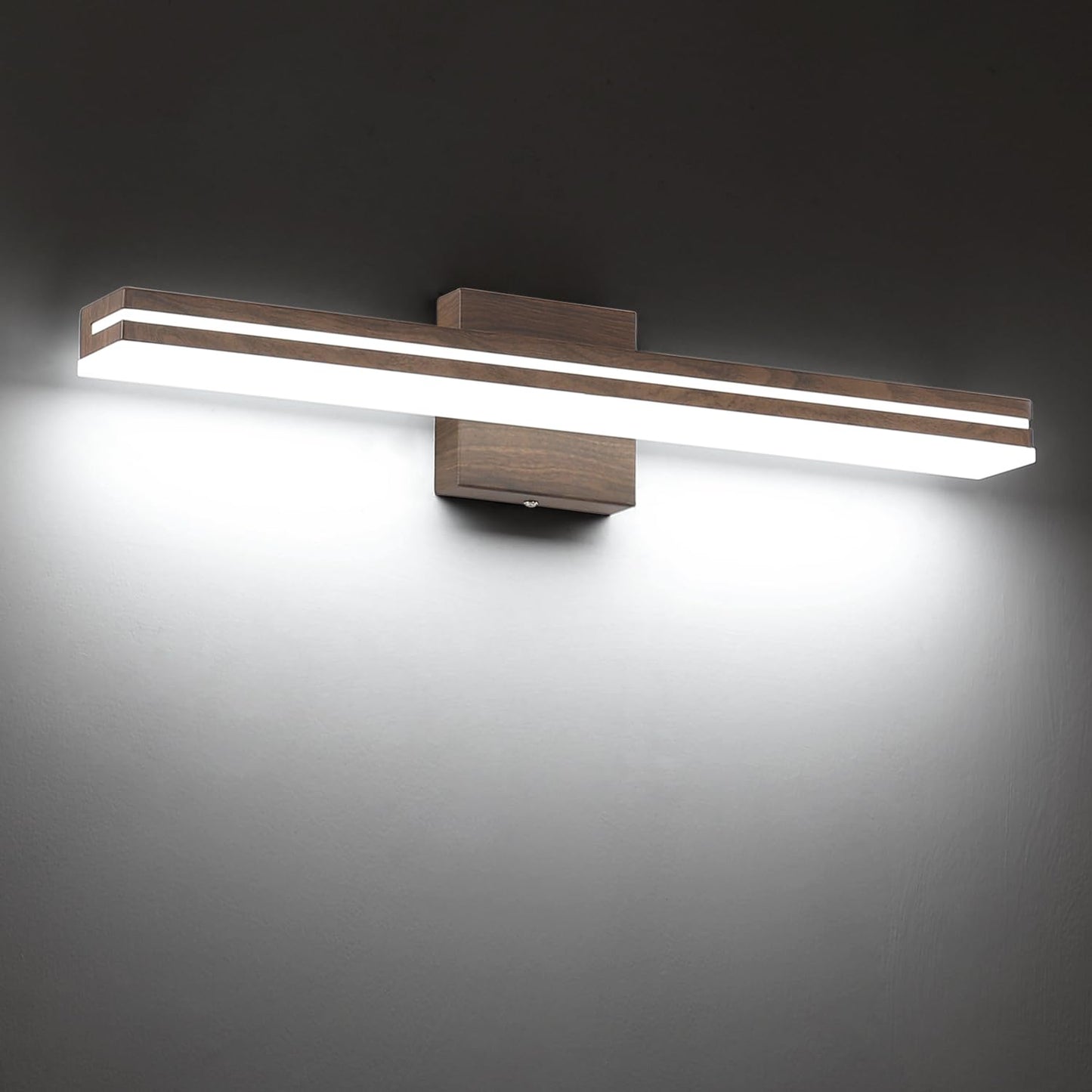 Sinerise 24-Inch Led Modern Bathroom Vanity Light Bar  Brown Modern Acrylic Bathroom Wall Lighting Fixtures Over Mirror (Cool White 6000K)