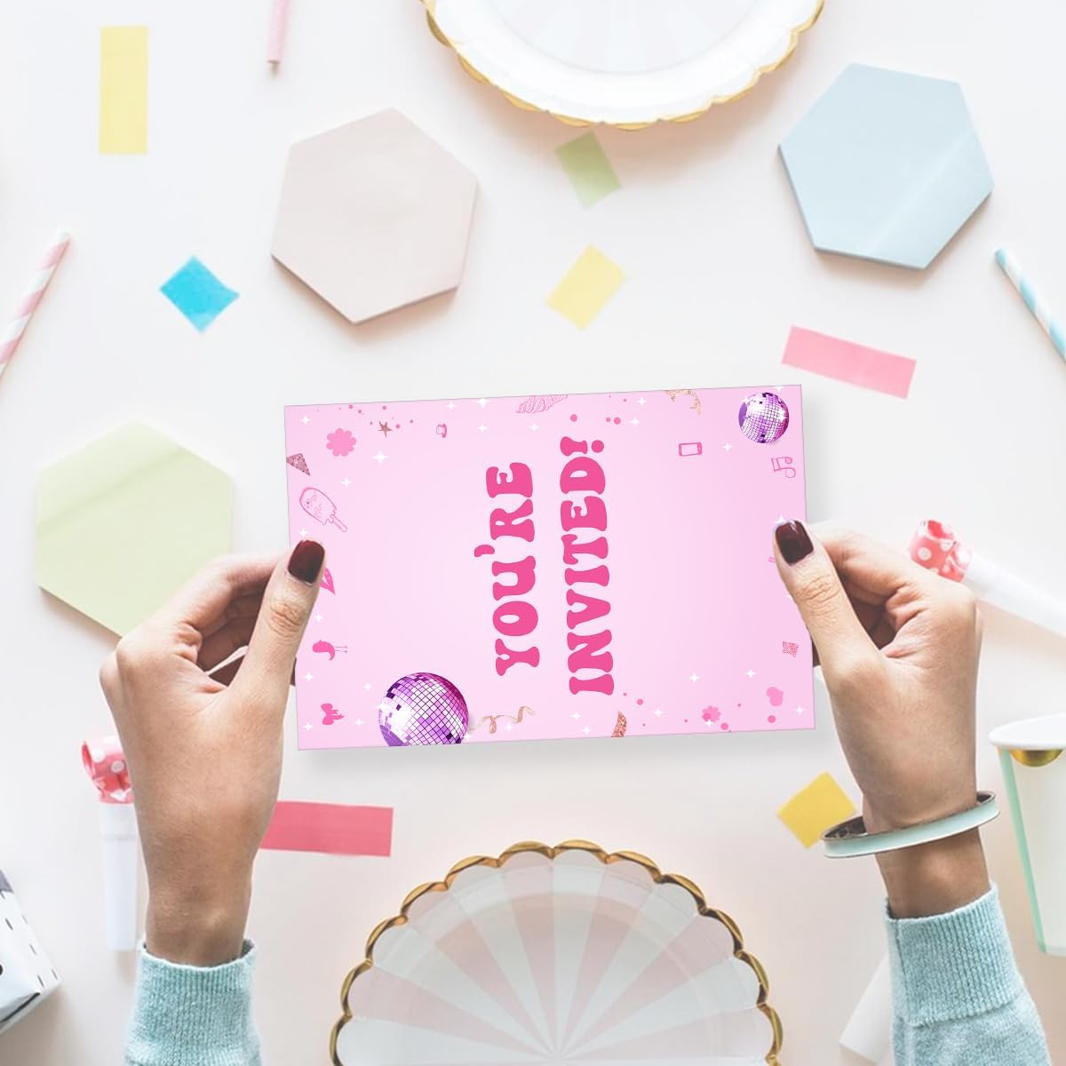 Girl Birthday Party Invitations Supplies with Envelopes Set of 20 Its Me Hi Im The Birthday Girl Its Me Party Invitations Fill in Blank, Double Sided