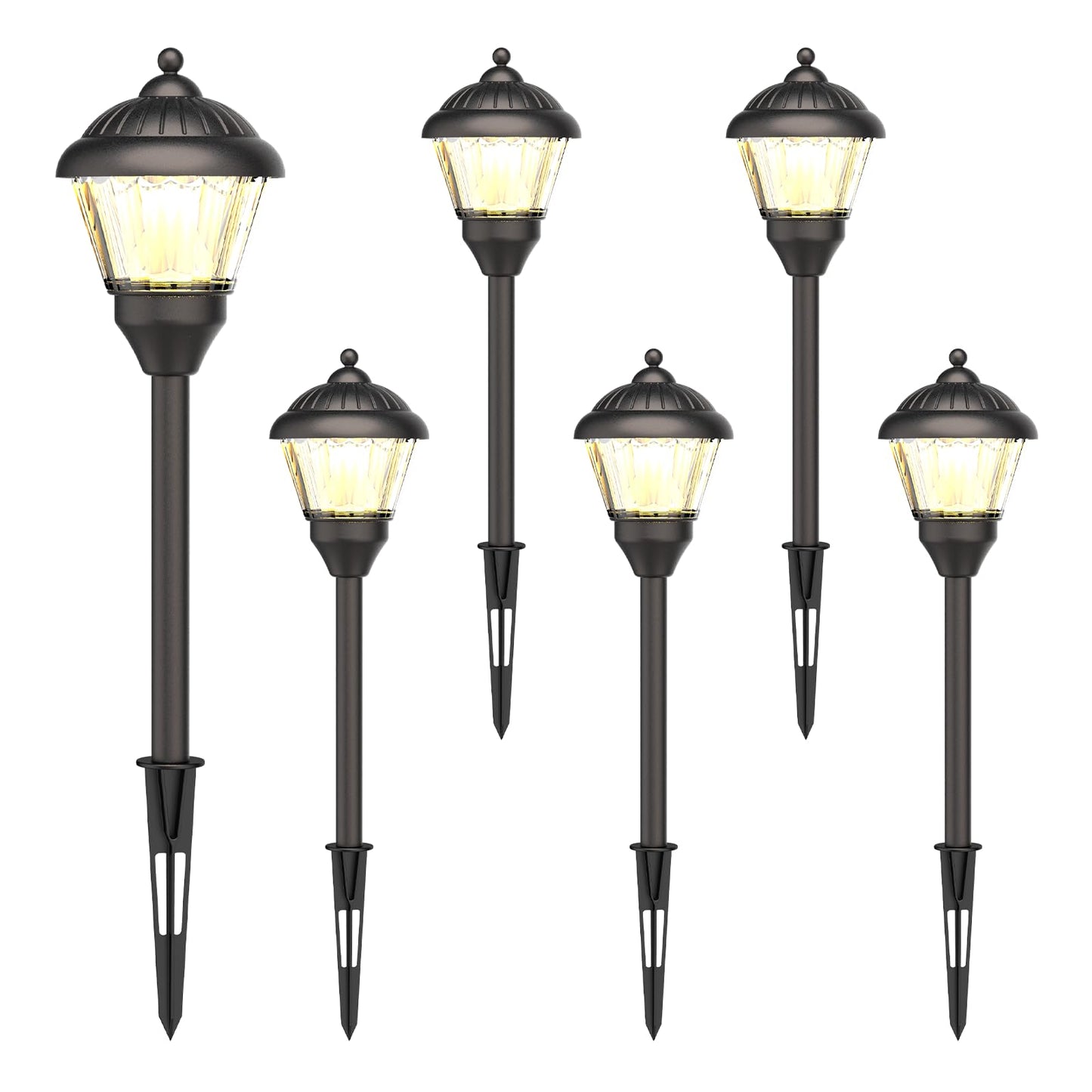 GOODSMANN Pathway Lights 1.5W LED Landscape Lighting Kit, 6PK, 100 Lumen, 3000K Warm White, Metal, Model 9920-G115-