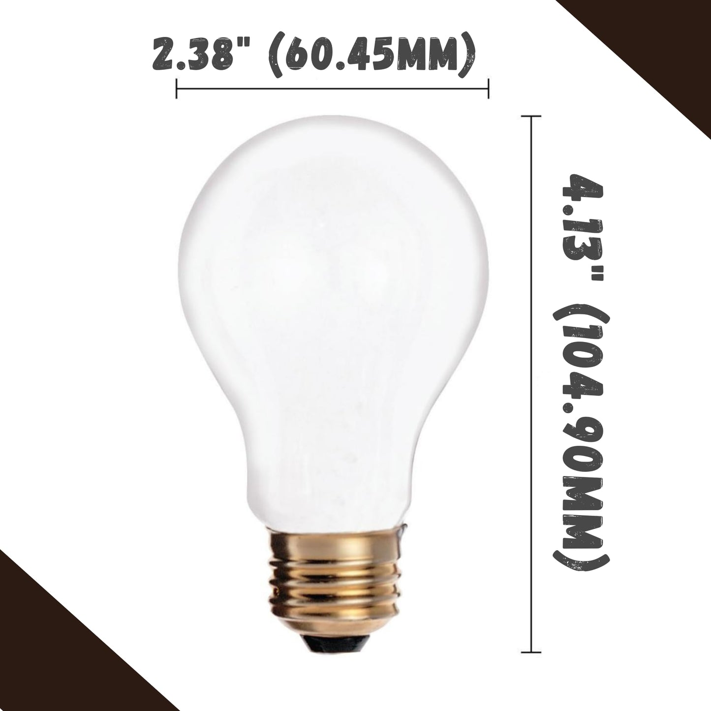 Satco S3950 A19 Incandescent Bulb, 25W, 130V, Frosted Finish, 180 Lumens, Medium E26 Base, Dimmable, 2700K Warm White, 2,500 Hour Lifespan (12 Bulbs)