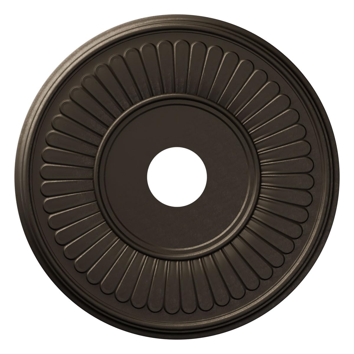 19Od X 3 1/2Id X 1P Berkshire Thermoformed Pvc Ceiling Medallion (Fits Canopies Up To 8 3/8), Metallic Black Night