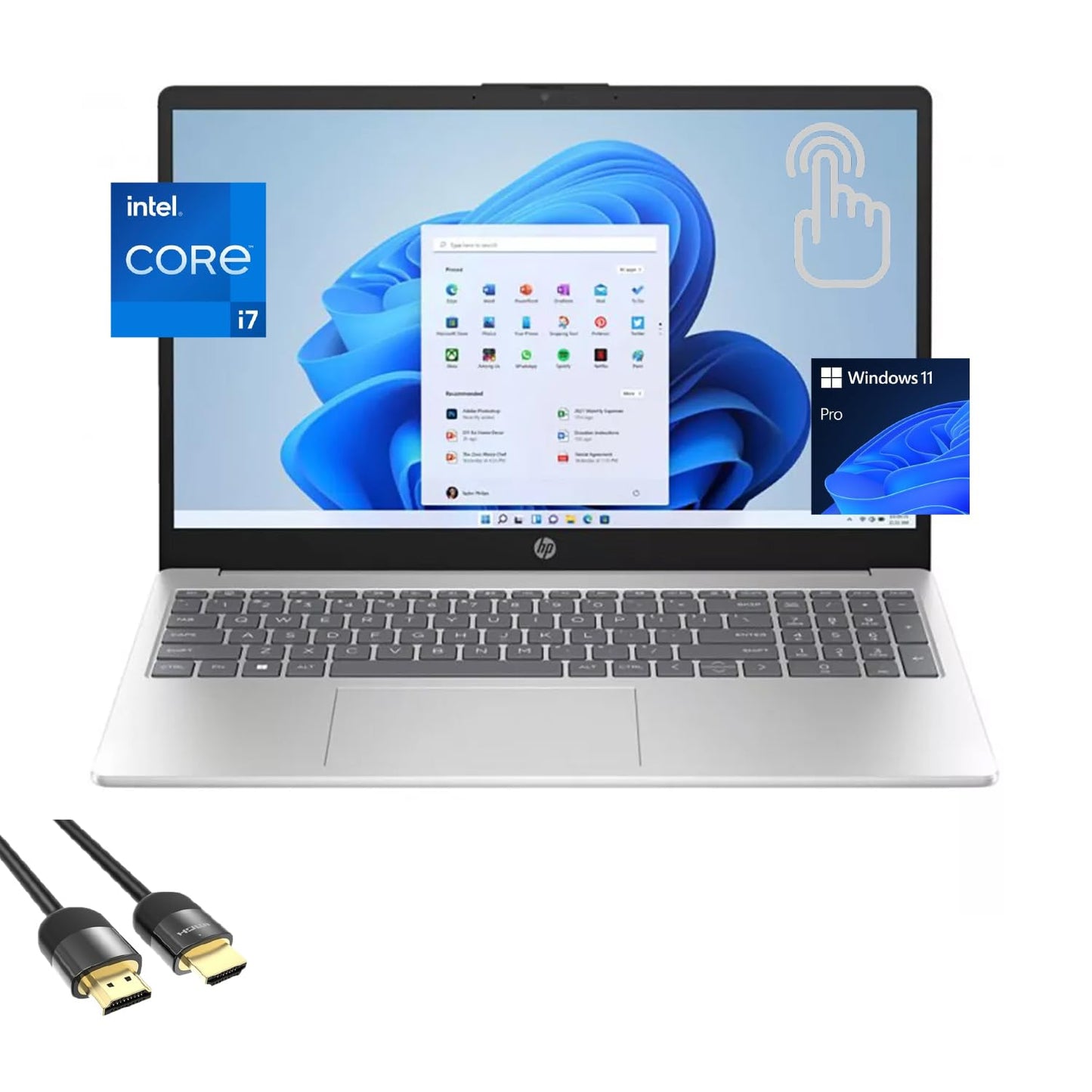 Hp 15 Laptop, 15.6 Fhd Touchscreen Display, 13Th Gen 10-Cores I7-1355U (Up To 5.0Ghz), 32Gb Ram, 1Tb Pcie 4.0, Wifi 6, Webcam, K