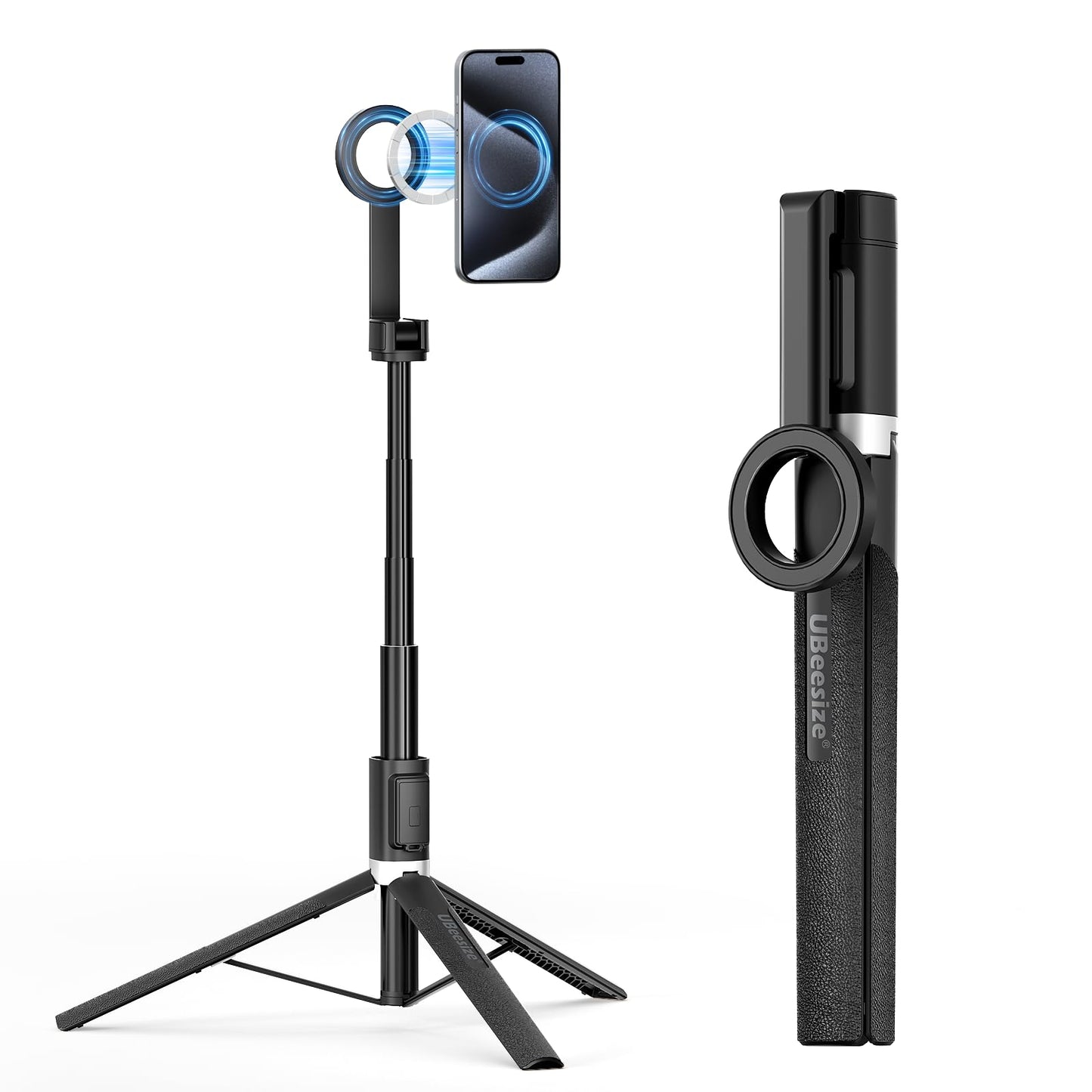 Ubeesize Magnetic Tripod For Iphone With Remote, 64 Extendable Phone Stand For Video Recording/Vlogging, N52 Strong Holder For I