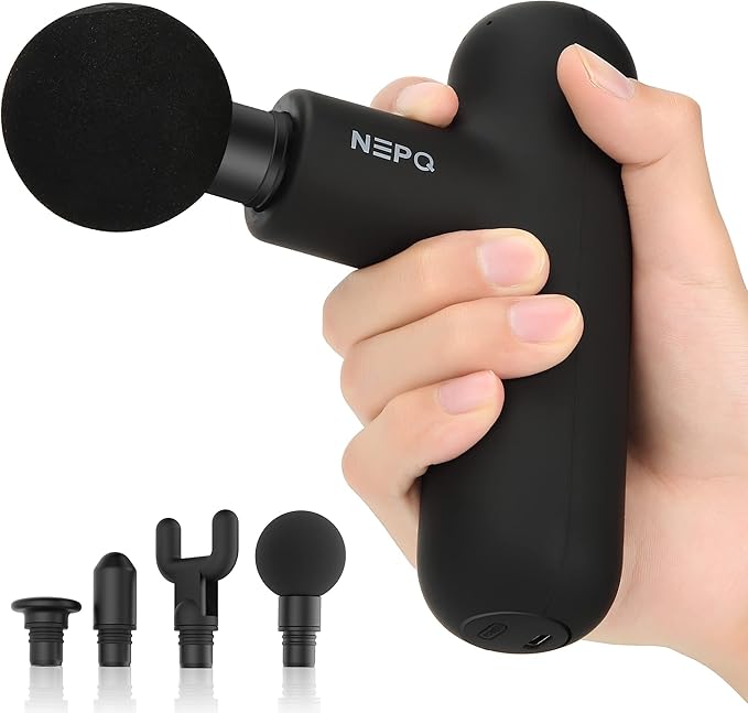NEPQ Mini Massage Gun, Powerful Fascial Gun Portable Deep Tissue Percussion Muscle Back Head Massager for Pain Relief with...