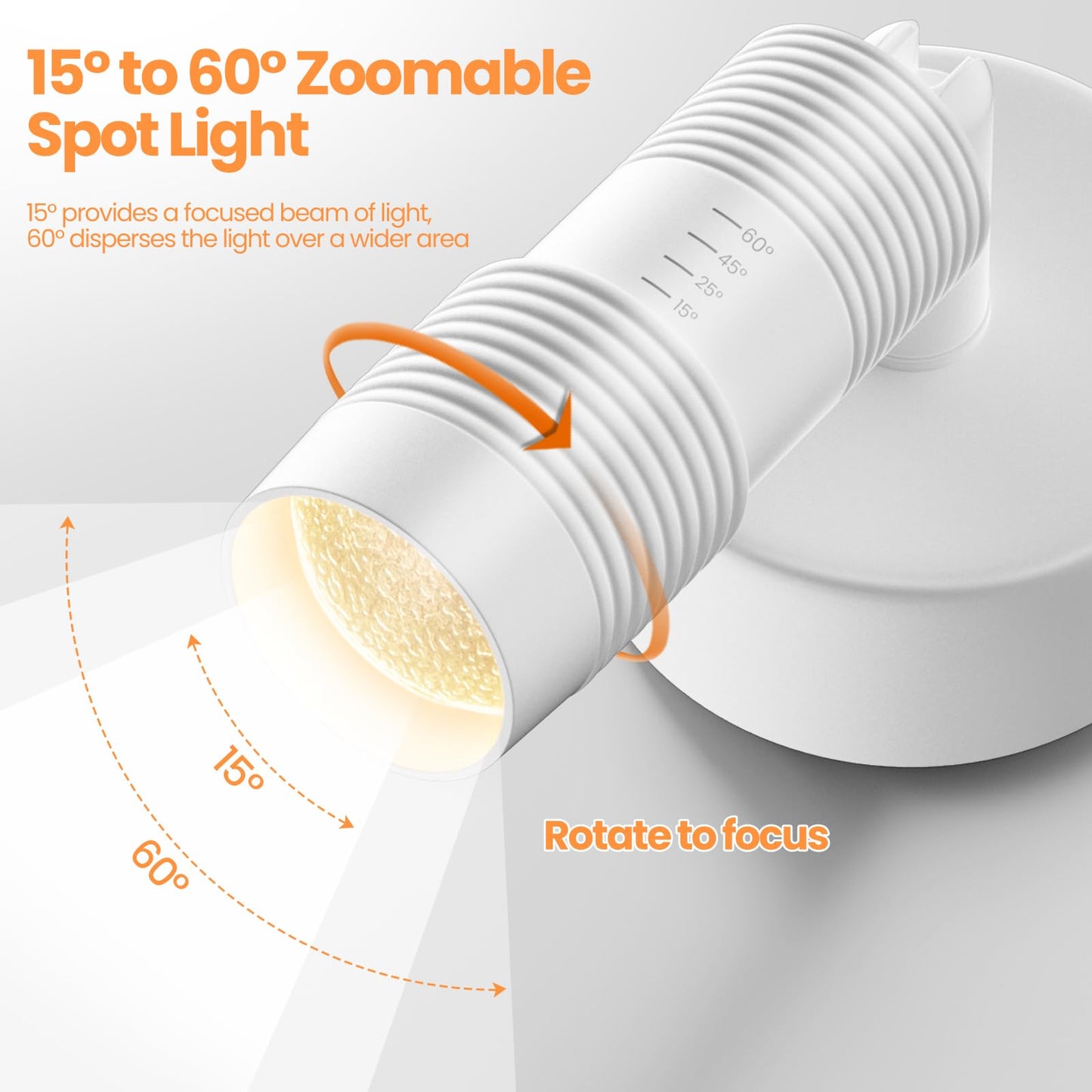 Tuyubee Muti-Color Zoomable Led Spot Lights Indoor Uplighting With Remote & Timer  5W Up Lights Indoor Dimmable Plant Spotlight Uplights Accent Lighting  Floor Spotlight Lamp - White