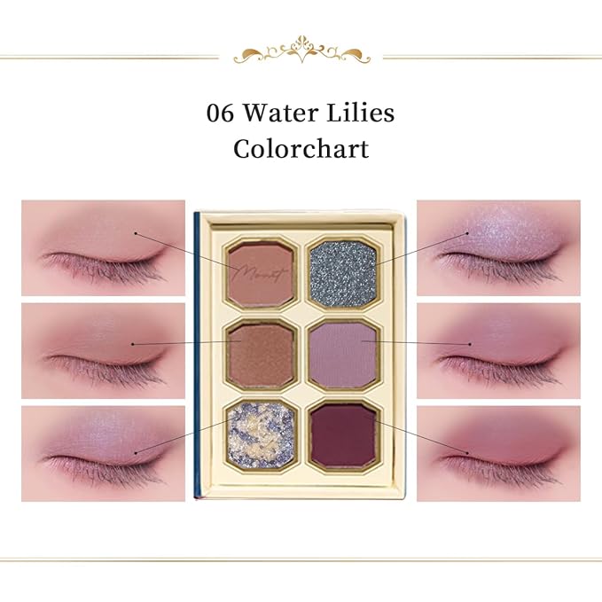 MilleFee Painting Eyeshadow Palette (06 Water Lilies), Eyeshadow Palette, Cool Deep, Cruelty-Free