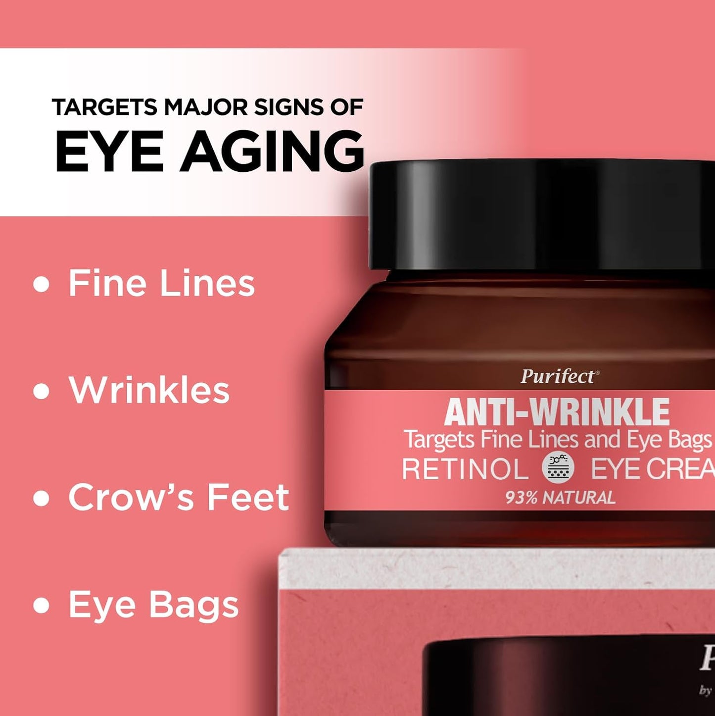 Made in USA Natural Purifect Eye Creams - 30ml (Purifect Anti-Wrinkle Retinol Eye Cream)