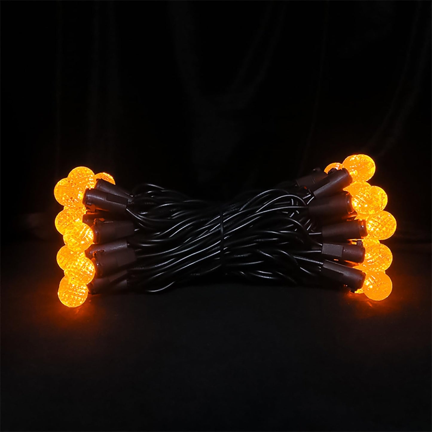 18.6Ft 50 Led Orange Halloween Lights G12 Mini Globe Ball String Lights For Small Tree Crafts Holiday Indoor/Outdoor Christmas Thanksgiving Day Halloween Decorations  Ul Certified  Connectable  Orange