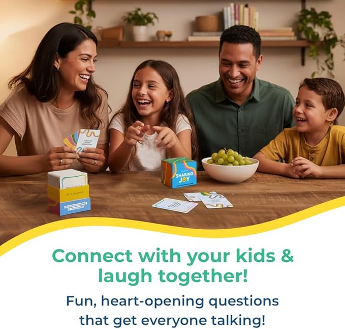 Big Life Journal Sharing Joy Family Conversation Cards - 150 Cards That Bring Families Closer Together, Put Down The Phones & Connect with Family, Meaningful Talk, Great for Dinner Table, Road Trips