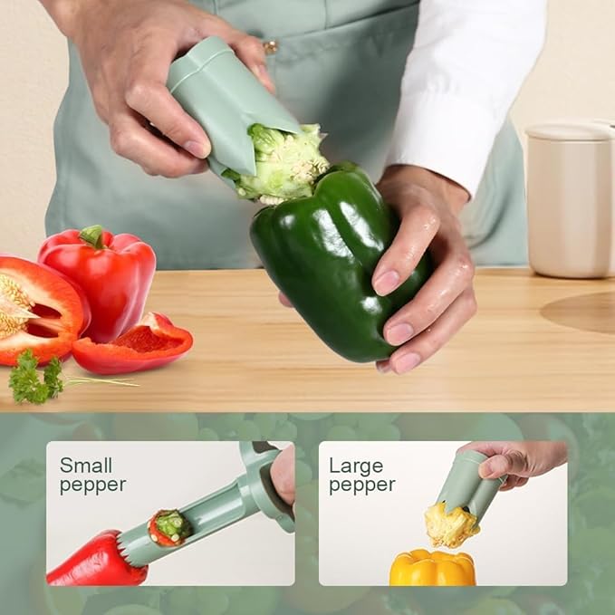 2025 New Bell Pepper Corer and Deseeder,2 in 1 Fruit Pepper Corer and Remover Tool for Kitchen Gadget. (2)