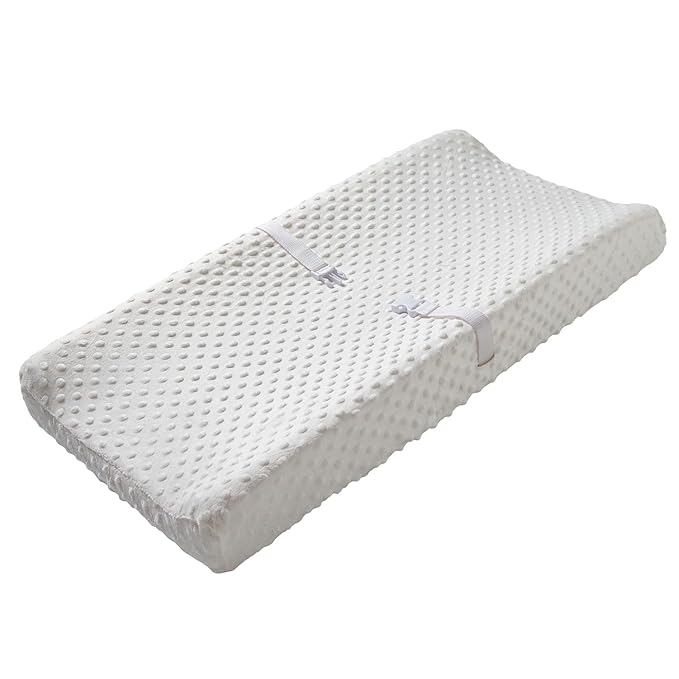 Baby Changing Pad Cover, Super Soft Plush Dot Diaper Changing Table Covers for Baby Girls and Boys, Ultra Comfortable, Diaper Changing Cloths for Babies, Fit 32"/34'' x 16" Pad (White)