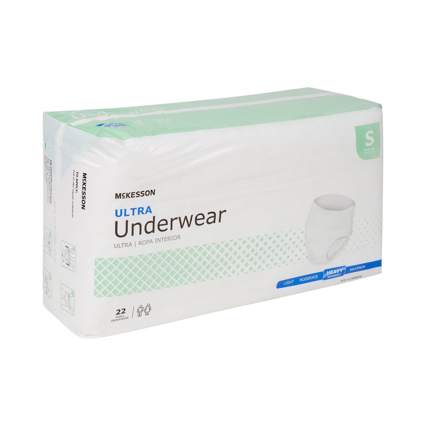 McKesson Ultra Adult Incontinence Underwear, [88 Count], Heavy Absorbency, Small, 22-36 in. Unisex Bladder Leak Protection, Pull-On Style with Tear-Away Sides, Postpartum and Incontinence Support