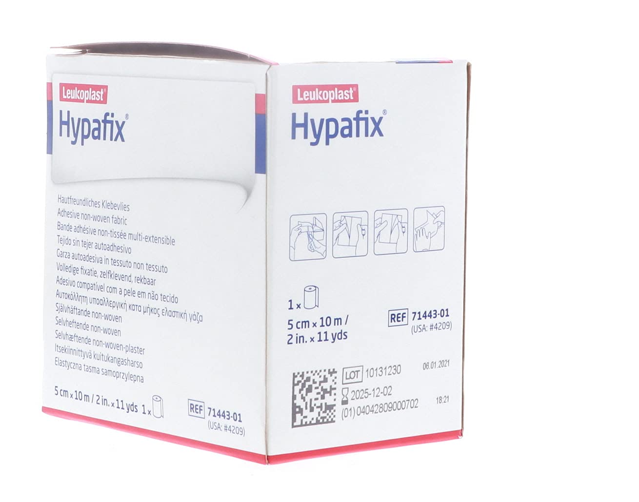 Hypafix Dressing Retention Tape 2 Inch x 10 Yards - Pack of 2 Rolls, Original Version