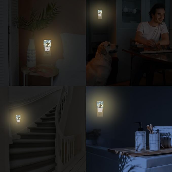 Starry Night Black Cat Night Lights Plug into Wall for Girls Boys Room, Night Lights LED Lamp with Dusk to Dawn Sensor Nightlight for Bedroom Kitchen Bathroom Hallway Home Wall Decor