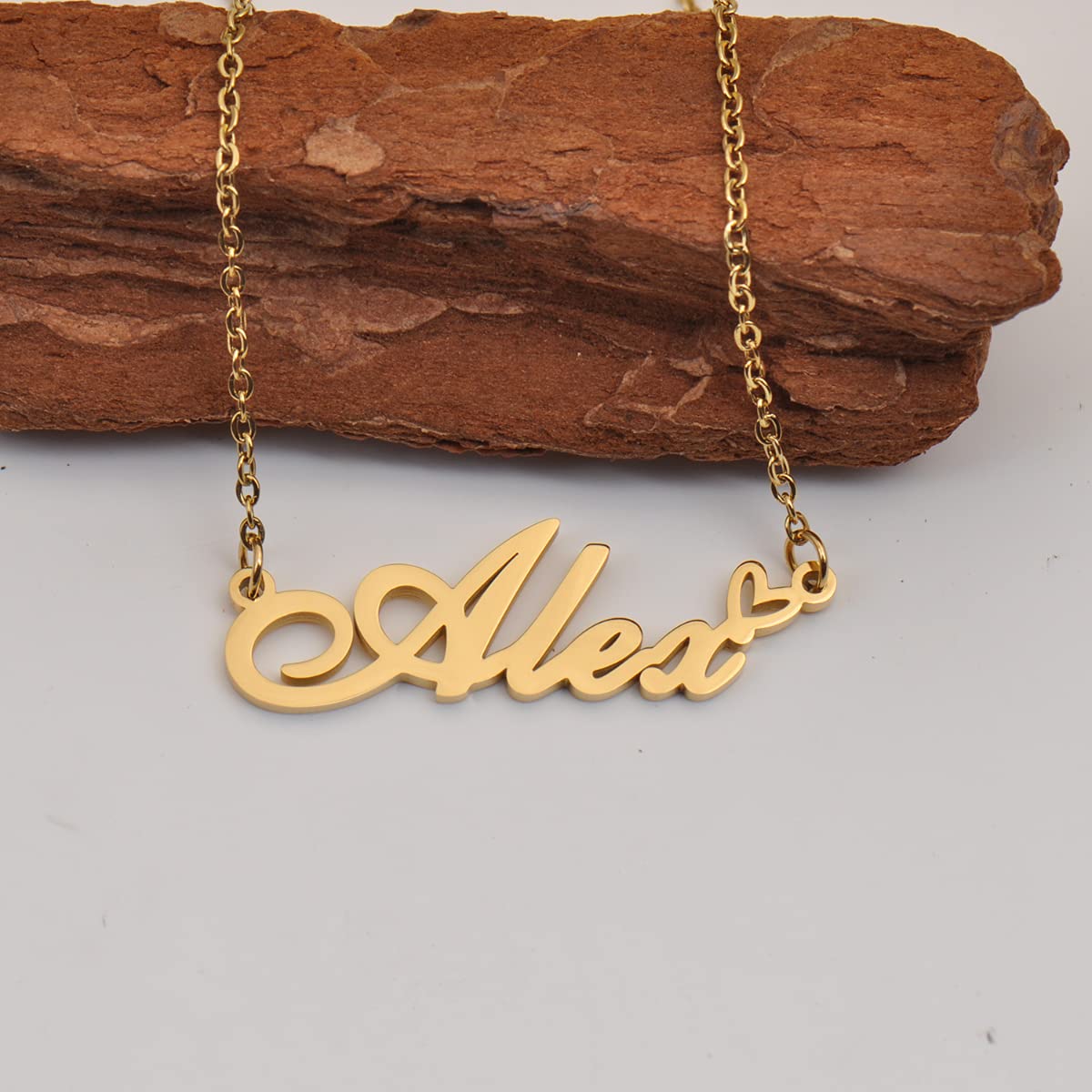 HUAN XUN Custom Gold Plated Sophia Necklace Personalized Name Necklace for Women Choker Jewelry Gift