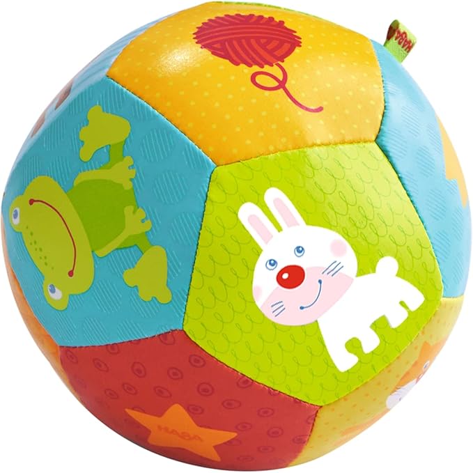 HABA Soft Baby Ball Tummy Time & Sensory Play - 4.5" Infant Play Ball Ideal for Crawling, for Babies 6 Months & Up