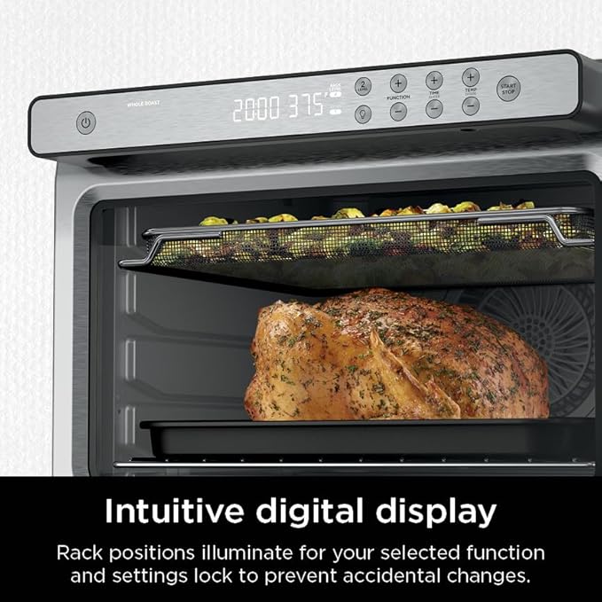 Ninja Prestige Smart XL 10-in-1 Air Fry Digital Countertop Convection Toaster Oven with Air Fry, Air Roast, Broil, Bake, Whole Roast, Pizza, Toast, Bagel, & Reheat, 1800 Watts, Stainless Steel, DT501