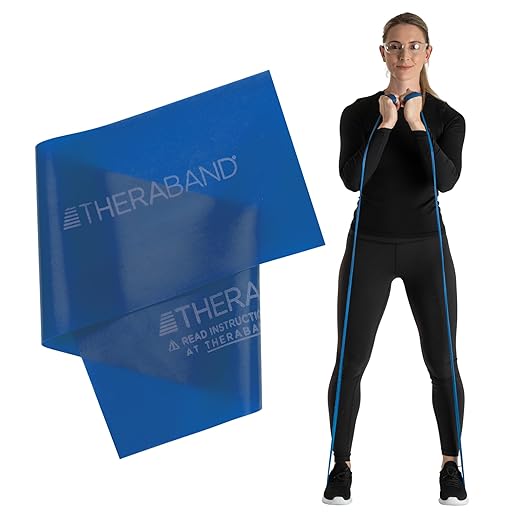 THERABAND Professional Resistance Band, Blue Level 4 Extra Heavy, 5 ft Exercise Band for Physical Therapy, Strength Traini...