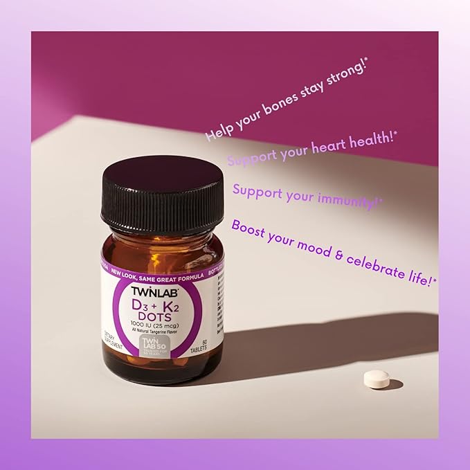 Twinlab Vit D3 1000 & K2 Dots, 3 pk