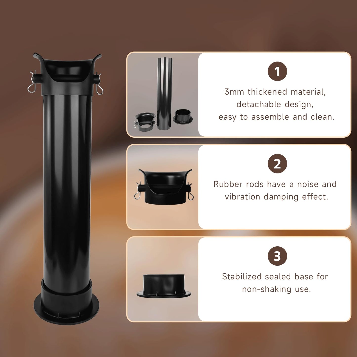 Cymexis Knock Box for Espresso Grounds, 18L Floor Standing Grounds Bucket with Towel and Garbage Bags for Barista Coffee Shop Bar,Coffee Knock Box for Barista Shop Bar (A)