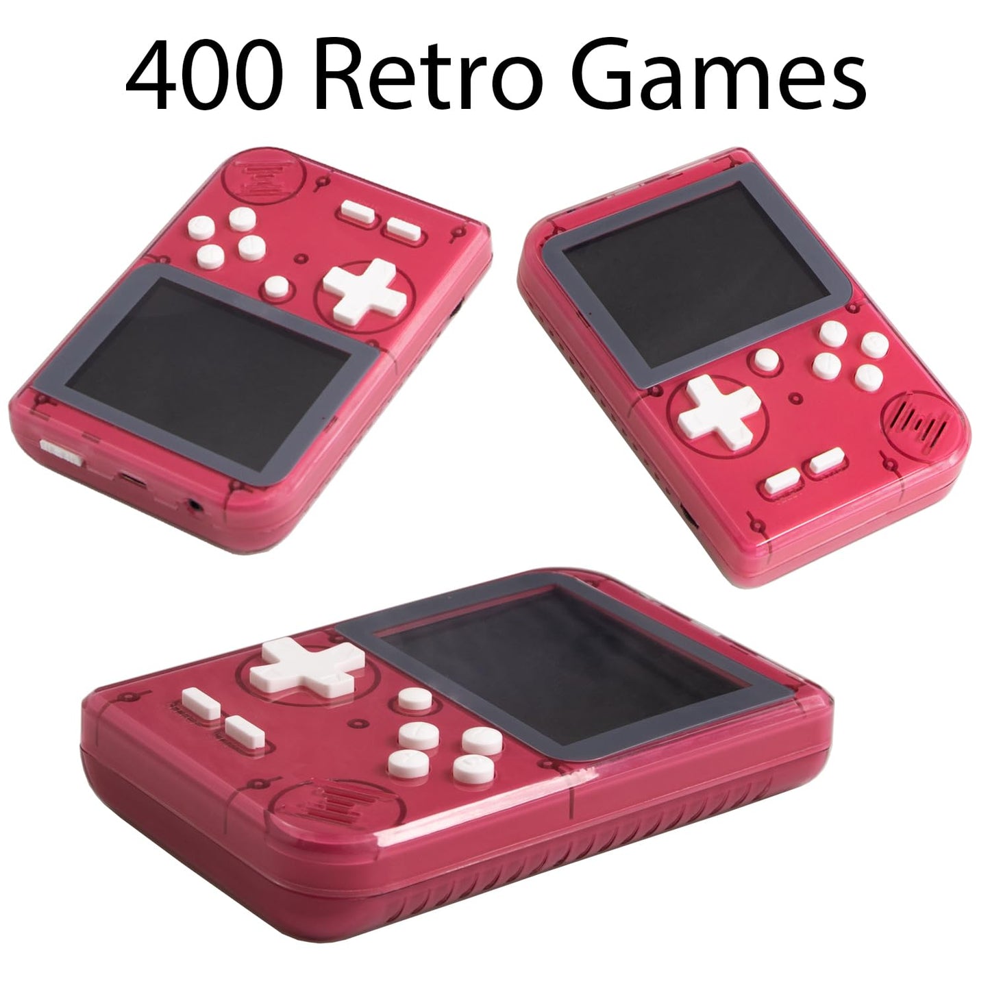 Retro Mini Game Machine with 400 Classical FC Games Handheld Game Console 2.8-Inch Color Screen Support for TV Output , Presents Birthday for Kids, Adults (Red)