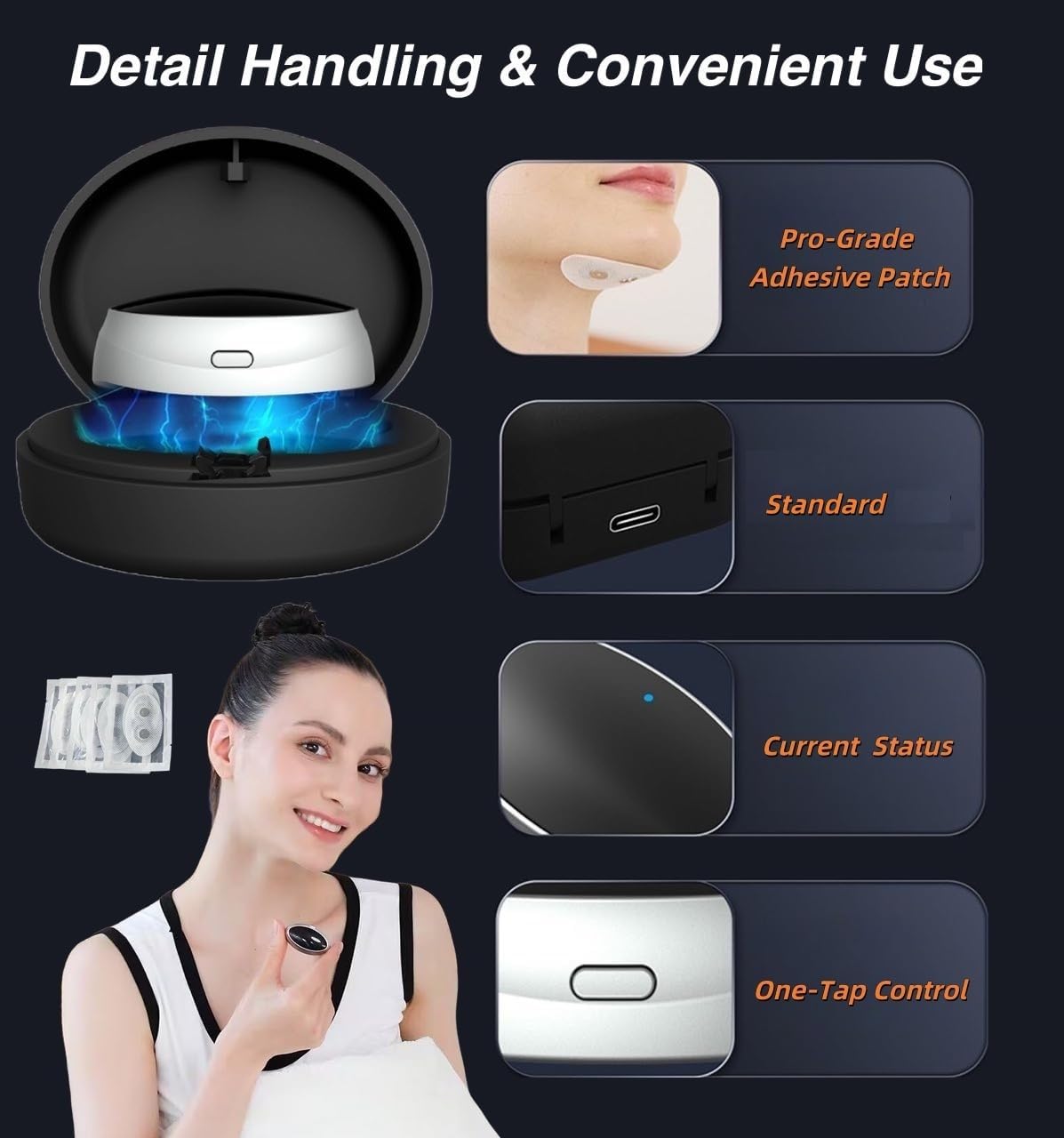 Z3 Pro Snoring Solution, Z3 Pro Anti Snoring Device, 3 Adjustable Levels, 2025 Best Novanord Z3 Pro Snoring Solution, Breathe Easy, Sleep Soundly (1pc with 10 Patches)