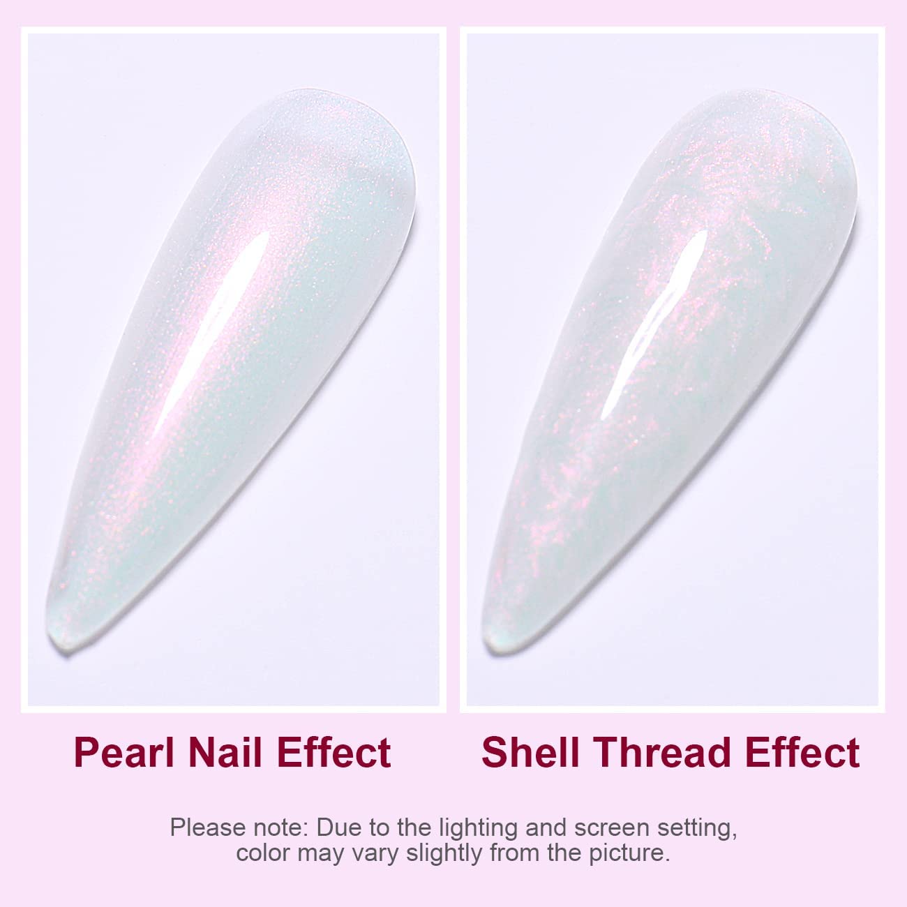 AIMEILI Hema Free Pearl Gel Nail Polish, Vegan, Hema Free, Shimmer Mermaid Nail Gel Soak Off U V Nail Art - (166) 10ml