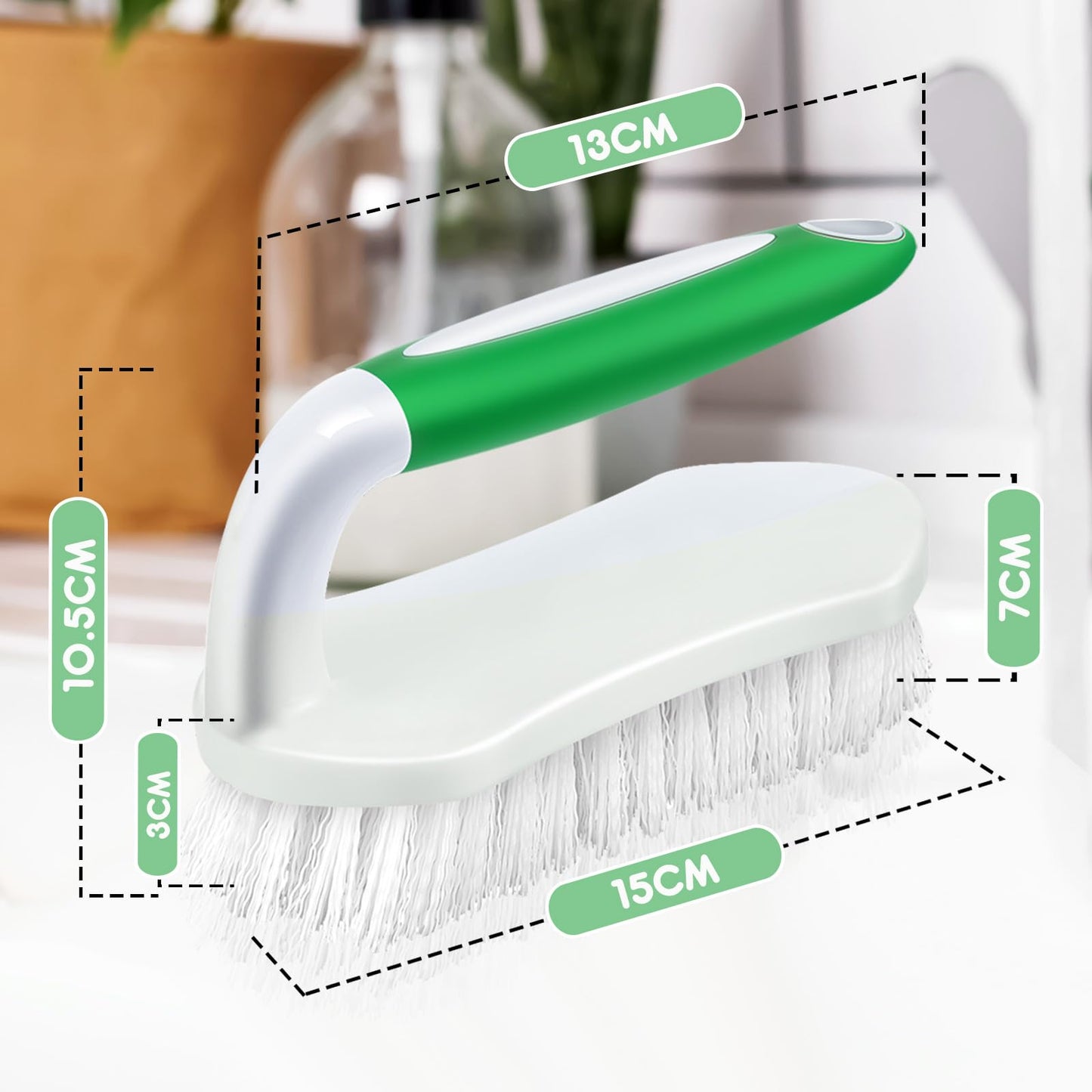 Lallisa 12 Pcs Scrub Brush for Cleaning with Handle Comfortable to Grip Heavy-Duty Flexible Stiff Bristles Scrubber Brushes Bulk