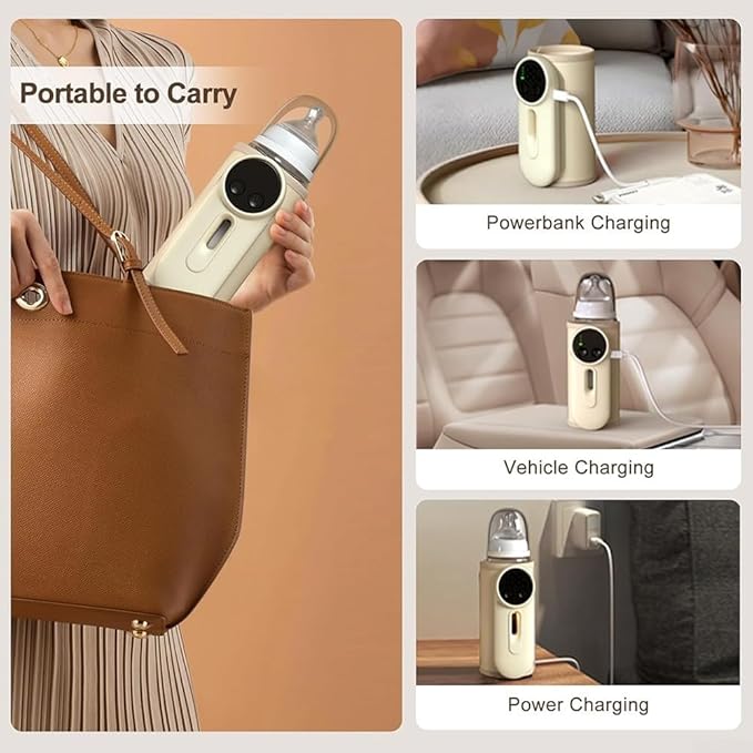 Portable Milk Heater for Babies 8000 mAh USB Baby Bottle Warmer for Different Bottle Shapes