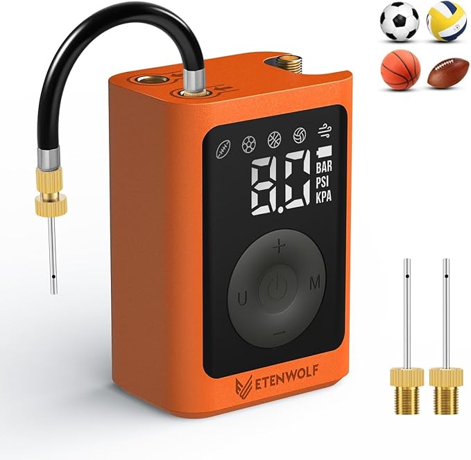ETENWOLF P300 Plus Ball Pump, Electric Basketball Pump Inflation and Deflation, with 3200 mAh Rechargeable Battery, Air Pu...