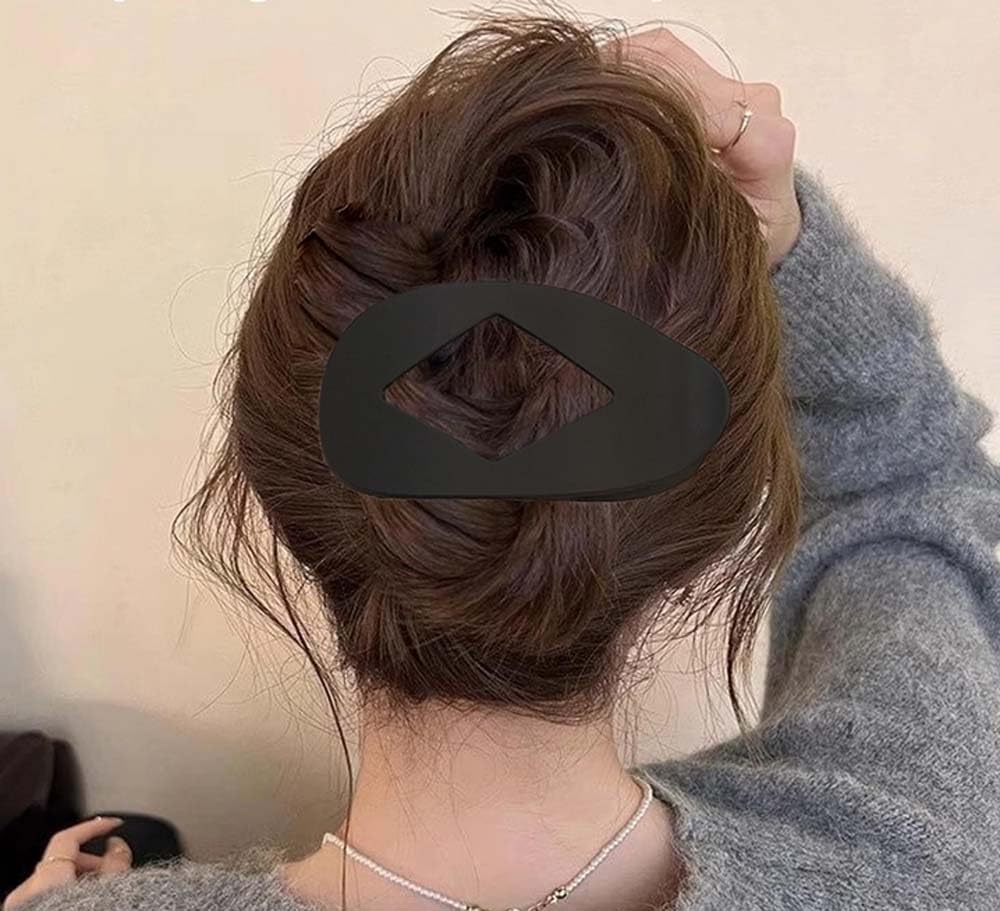 4 PCS Flat Hair Clips,Non-slip Flat Claw Clip Strong Grip Hair Claw Clips Hair Barrettes for Women Girls Thick Hair (Color 9)