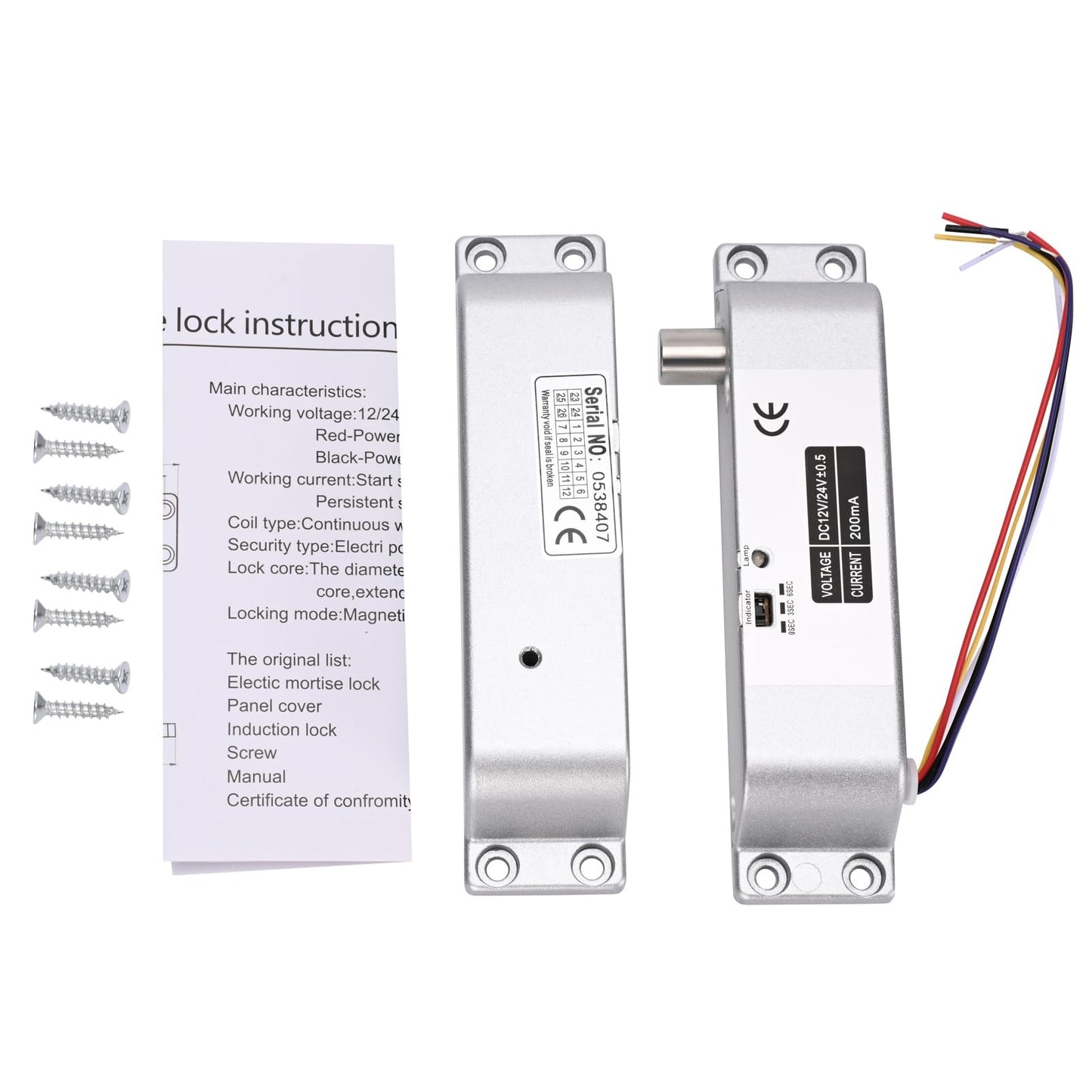 Electric Drop Bolt Lock NO Mode Fail Security DC 12V Electronic Bolt Door Lock for Access Control System with Time Delay