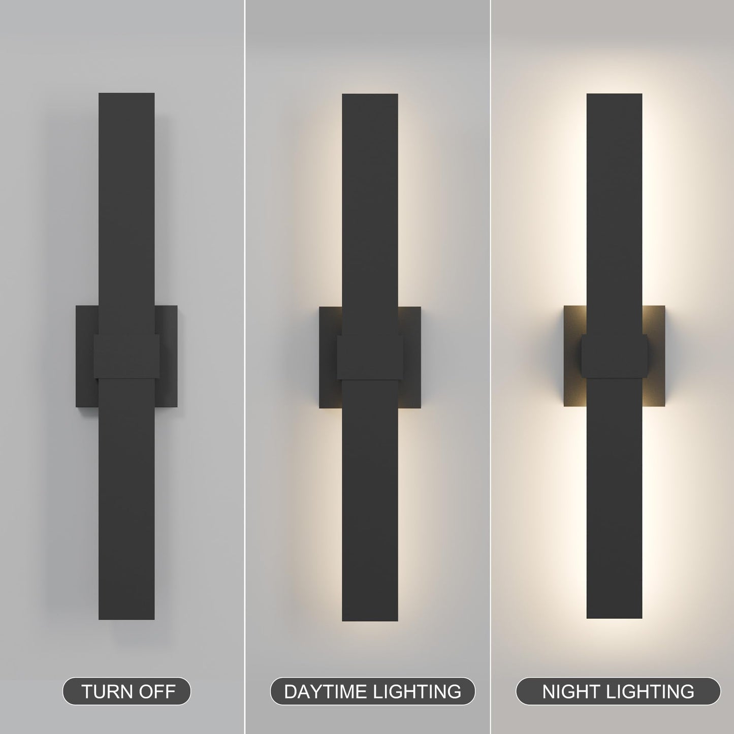 Lamqee 23.6 In Aluminum Long Outdoor Wall Lights  3000K 1303Lm Led Waterproof Ip65  Modern Exterior Lighting Fixture Linear Outdoor Sconce Wall Mount Outside Lighting For House Porch Patio Garage Door