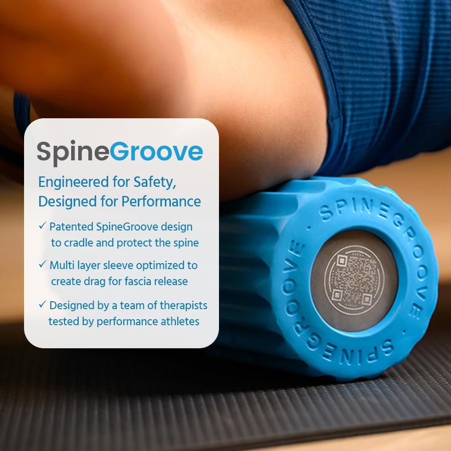 SpineGroove Professional Foam Roller 14.5 inch Firm Deep Tissue Massage
