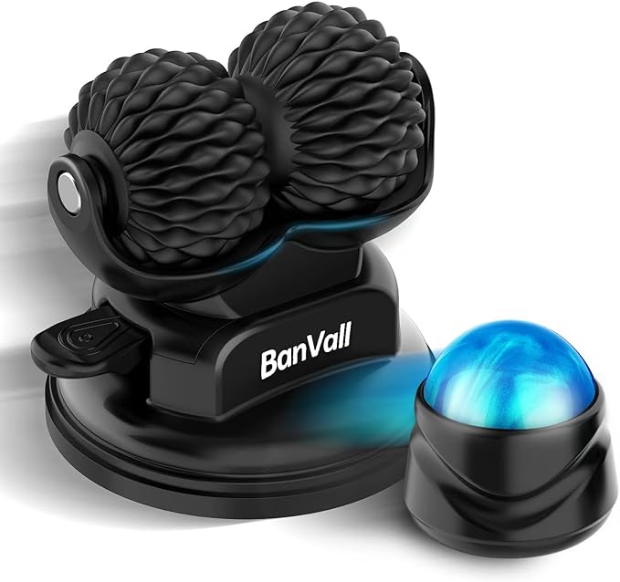 BanVall Roller Massage Ball Set for Myofascial Release,Muscles Deep Tissue Massage,Lymphatic Drainage,Wall Mountable Sucti...