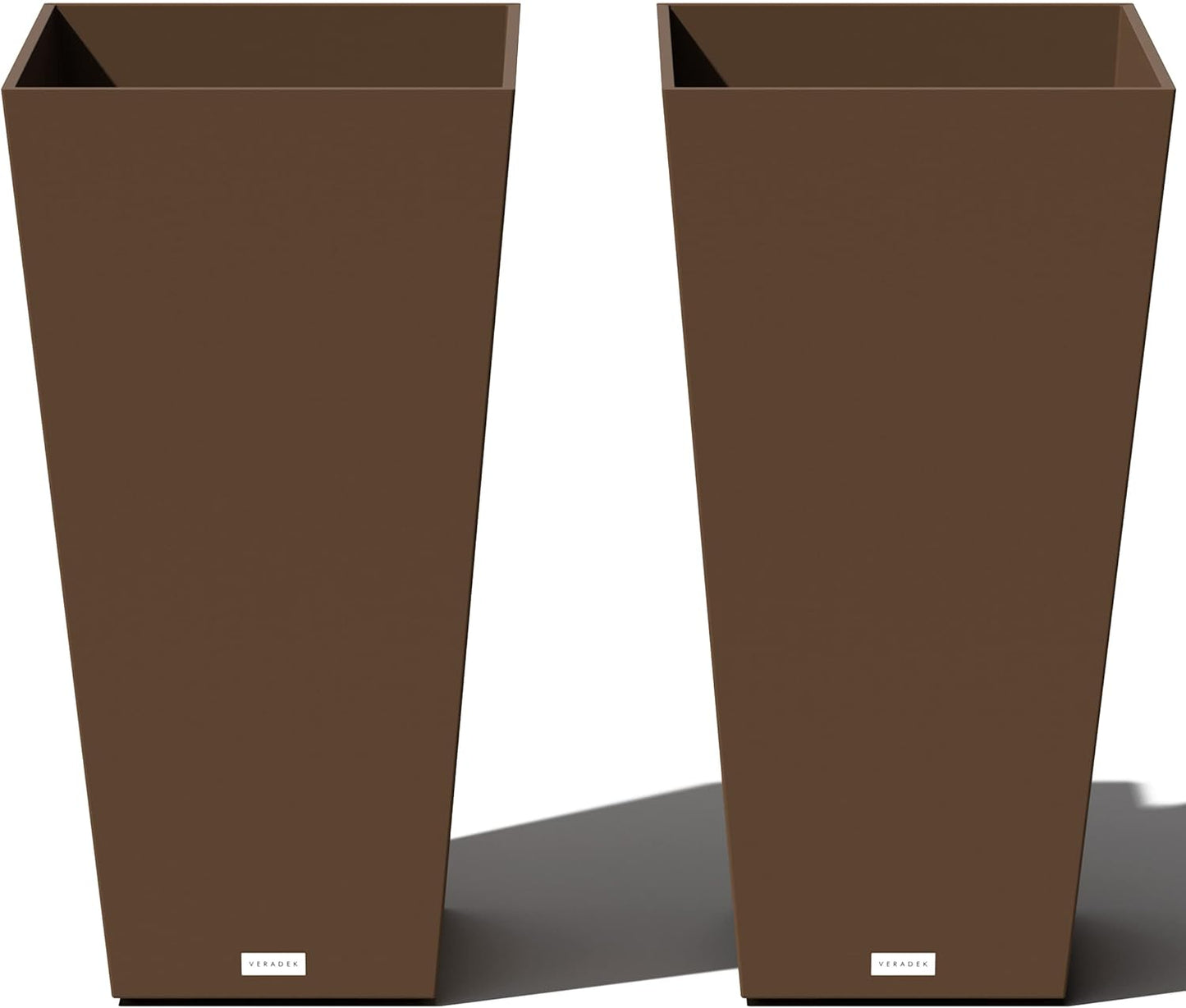 Veradek V-Resin Indoor/Outdoor Taper Planter, Set of 2 (30 inch, Espresso)