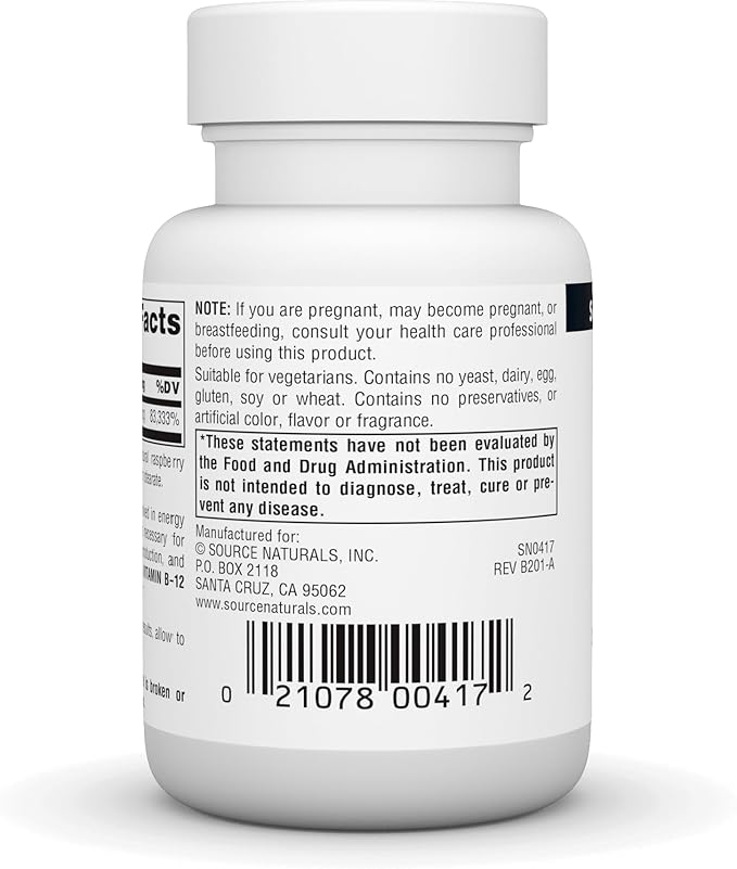Source Naturals Vitamin B-12, 2000 mcg Supports Energy Production - 50 Lozenges