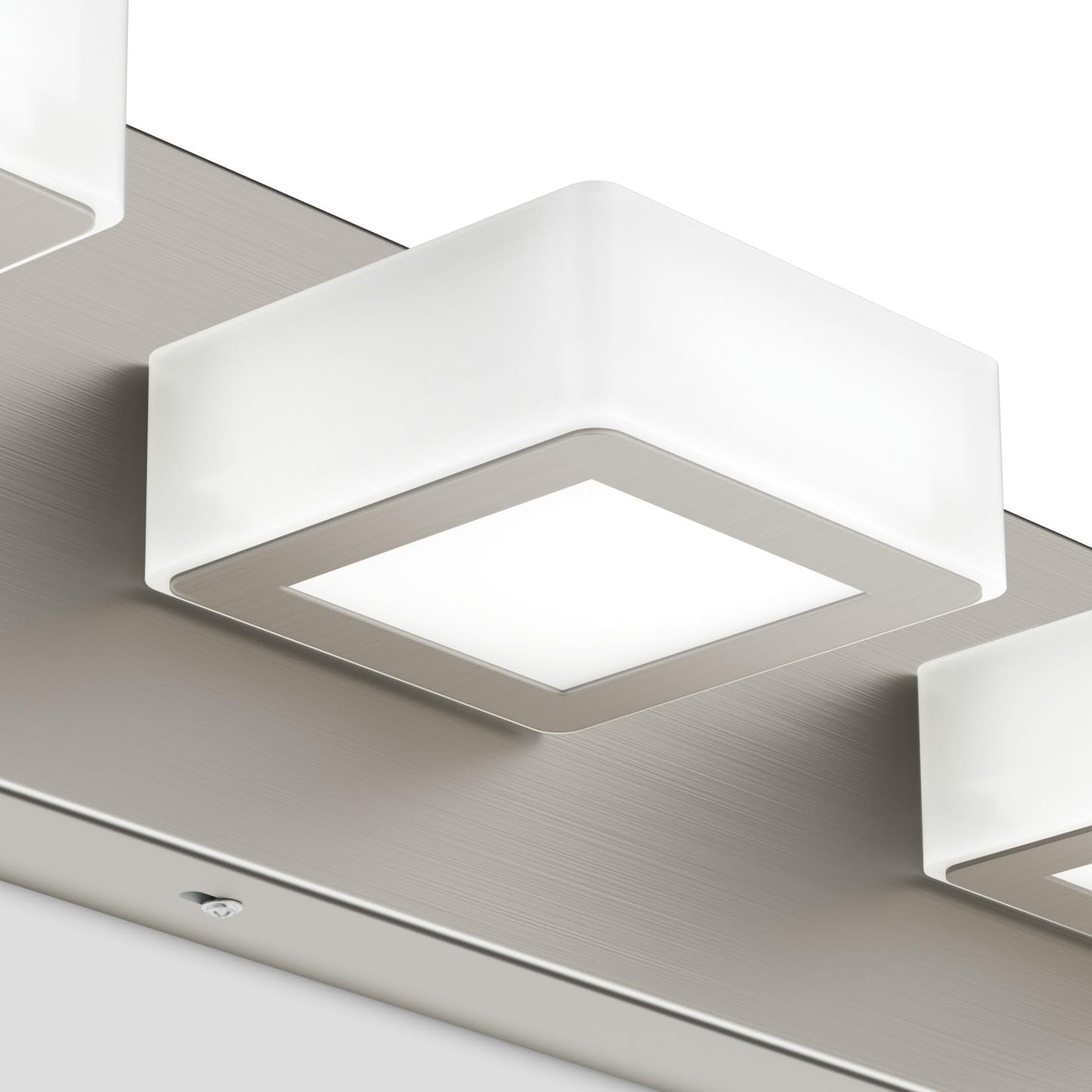 Ralbay 10-Light Brushed Nickel Bathroom Vanity Light Metal Acrylic Modern LED Bathroom Lighting Over Mirror